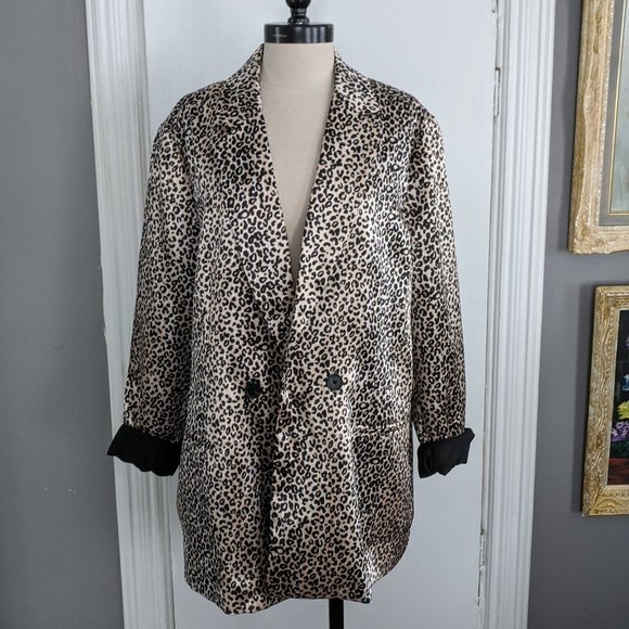 leopard nine west blazer